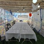 בד מצנח מצויר מלא 7 המינים לסוכה דו גובה