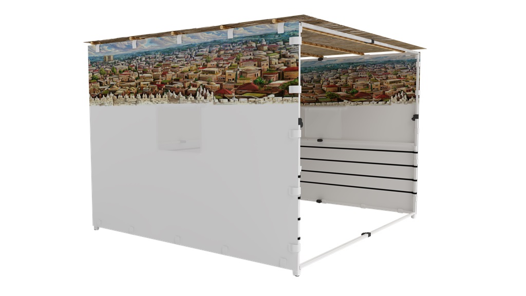 בחירת דופן בודדת בד מצנח מצוייר חלקי ירושלים לסוכה גובה 2.3