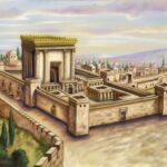 בד תמונה לסוכה 'בית המקדש' 2 מטר