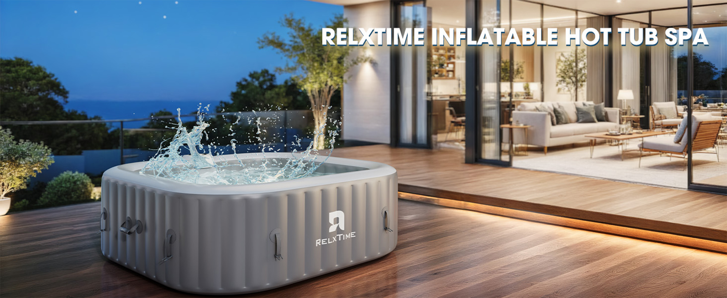 ג'קוזי מתנפח 6 מקומות, 130 סילוני אוויר עם שליטה חכמה במוצר