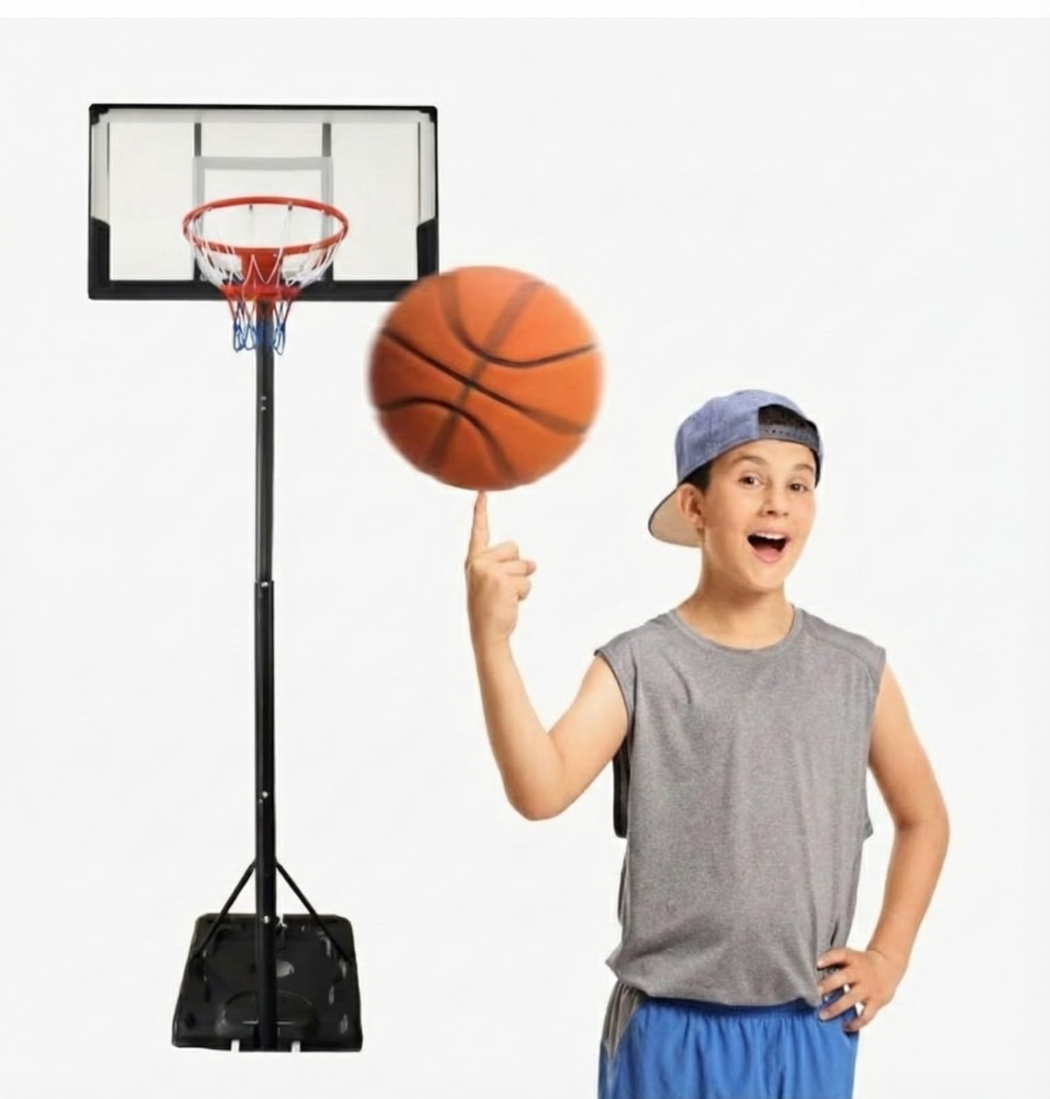 מתקן כדורסל נייד מתכוונן