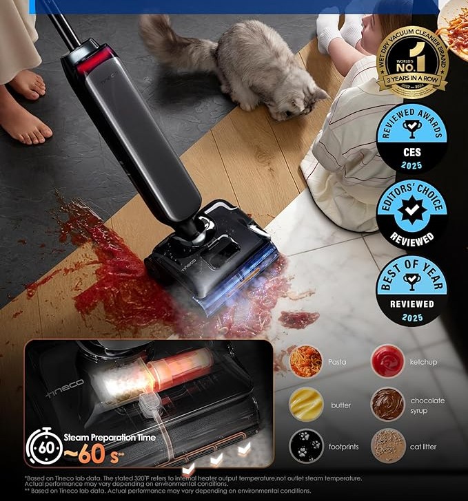 שואב שוטף אלחוטי טינקו- FLOOR ONE S9 STEAM ARTIST 70- הדגם המתקדם ביותר של טינקו